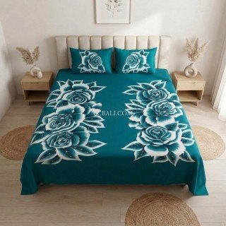 Rayon Bedsheet Hand Painted Floral Design